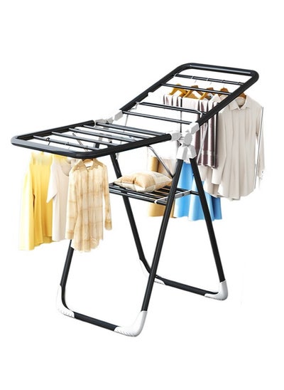 اشتري Foldable Clothes Hanger Laundry Drying Rack Cloth Drying Rack For Home Heavy Duty Cloth Rack في الامارات