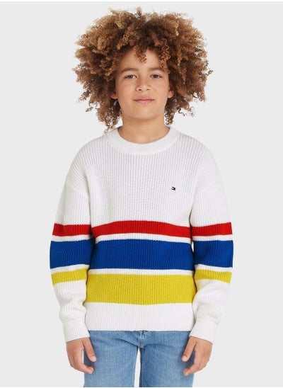 Buy Kids Stripe Crew Neck T-Shirt in Saudi Arabia