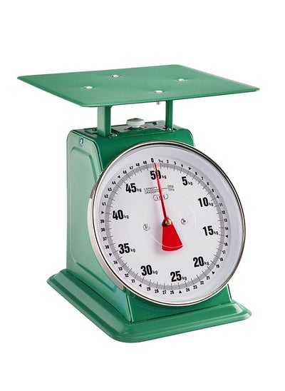 Buy Mechanical Kitchen Scale -50kg Green- Flat Dial Scale for Home, Restaurant, & Industrial Use, Precise Portion Control & Food Weighing Non-Digital Analog Scale for Chefs, Bakers & Meal Preppers in Saudi Arabia