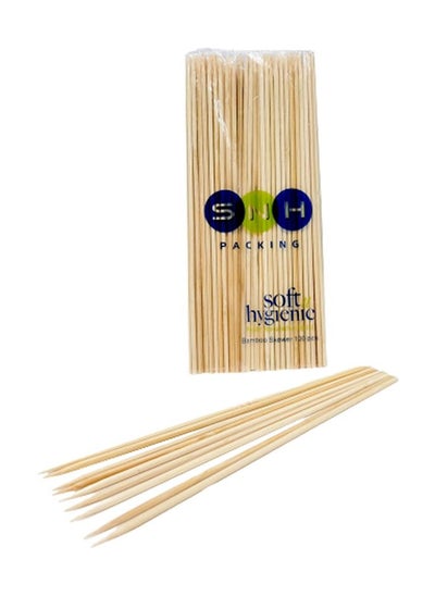 Buy SNH Packing Bamboo Skewer Wooden Sticks 14cm For BBQ Barbecue Kebab Marshmallow Roasting 100 Pieces in UAE