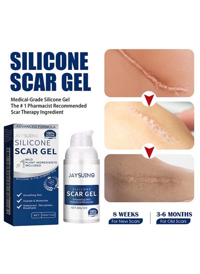 اشتري Silicone Scar Gel,30g Scar Cream Scar Removal,Scar Treatment, Scar Removal Cream for C-Section, Stretch Marks, Acne, Surgery, Effective for Both Old and New Scars في الامارات