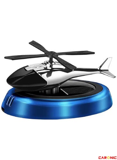 Buy Car Air Freshener Mini Helicopter Rotating Solar Airplane Car Freshener Grey Blue in UAE