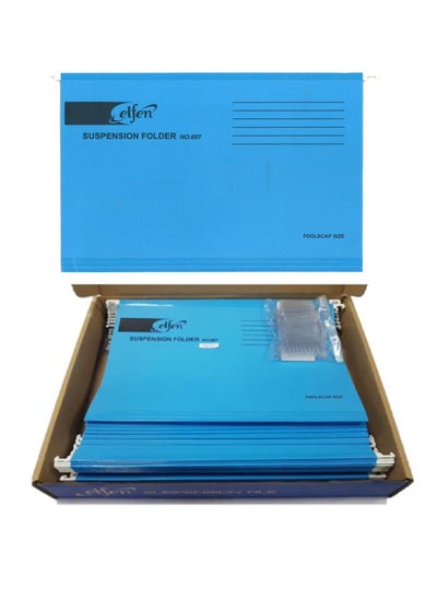 Buy 50-Piece Foolscap Size Hanging File Blue Colour in UAE