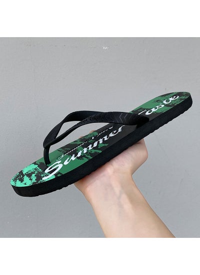 Buy Mens New Graffiti Flip-Flops Summer Fashion Beach SlippersBlack Black in UAE