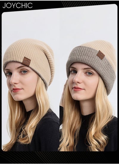 اشتري Trendy Autumn and Winter Knitted Hat for Women Warm Windproof Hat for Outdoor في الامارات