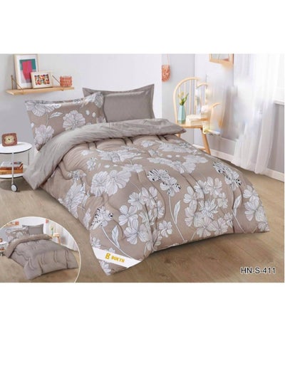 Buy Quilt set, one and a half, consisting of 4 pieces, size 230 * 170 cm, Brown in Saudi Arabia