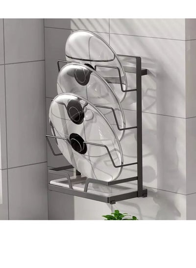 Buy 3-Layer Pot Cover Holder Wall Mounted Pot Lid Kitchen Storage Rack J045 in Saudi Arabia