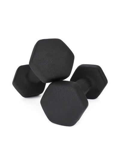 Buy 2Pcs Basic Hexagon Dumbbells For Women Neoprene Coated Dumbbells (2KG*2PCs Black) in UAE