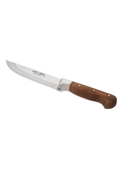 Buy Klix Wooden Handle Meat Knives Silver And Brown in UAE