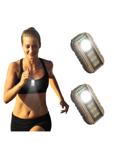 Buy Running Lights, 2 Packs LED Rechargeable Headlamp with 5 Modes & Motion Sensor, 70° Tilt, 800mAh Hands Free Flashlight, Clip On Running Lights for Camping Hiking Running Jogging in UAE