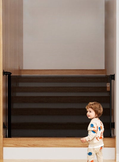 Buy Retractable Gate Fence Baby Children's Fence Puppy Pet Fence Indoor Stairway Safety Guardrail 85.6*180CM With Two Installation Methods in Saudi Arabia