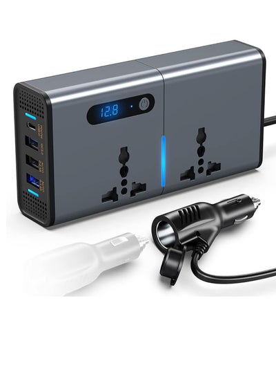 اشتري 200W Car Power Inverter: Convert DC 12/24V to 220V AC with USB & Type-C Ports في الامارات