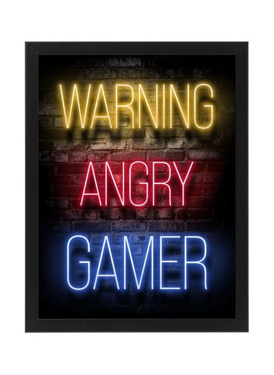 اشتري Warning Angry Gamer Neon Wall Art Poster Frame في مصر