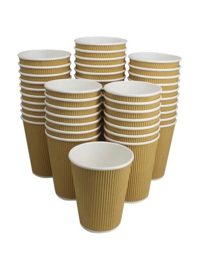 Buy Disposable Ripple Cup Brown 12 Ounce Without Lid 50 Pieces in UAE