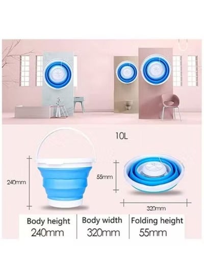 Buy Portable Mini Washing Machine,Folding Bucket Turbo Ultrasonic Washing Machine for Home Travel Camping Apartments Dorms in UAE