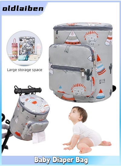 اشتري Baby Diaper Bag, Multifunction Organizer Bag, Stroller Organizer Bags for Baby, Baby Stroller Universal Mini Diaper Bags, Fit All Strollers for Baby Going Out（Grey） في السعودية