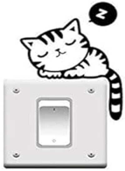 اشتري 2pcs DIY Funny Cute Cat Switch Stickers Wall Stickers Home Decoration Bedroom Parlor Decoration-xsq في مصر