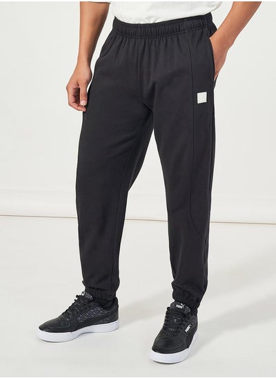 Buy Relaxed Fit Joggers with Silicon Badge Detail in Saudi Arabia