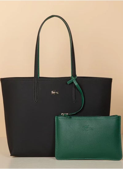 Buy Lacoste Women's Double sided Two tone Large Capacity Handbag, Fashionable Multi functional, Black/Light Green in Saudi Arabia