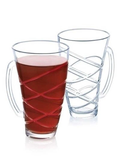 Buy Luminarc, set of 6-piece glass mugs, capacity 25 cl, decorated, made in the Emirates in Egypt