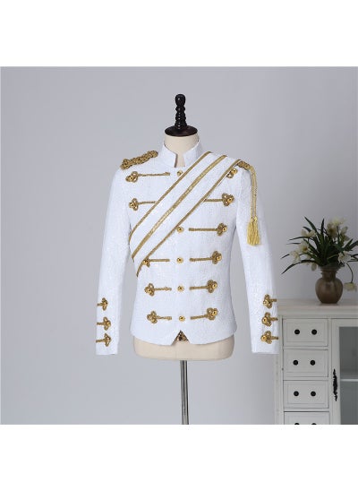 Buy Mens Sequin Blazer Michael Jackson Style White in Saudi Arabia