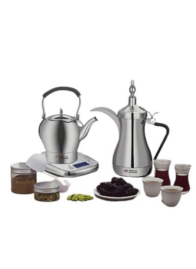 Buy Set the numbers of coffee and tea according to your mood within 15 minutes - choose the boiling time of the coffee with a notification alarm to put the coffee and cardamom. - Choose the duration of bo in Saudi Arabia