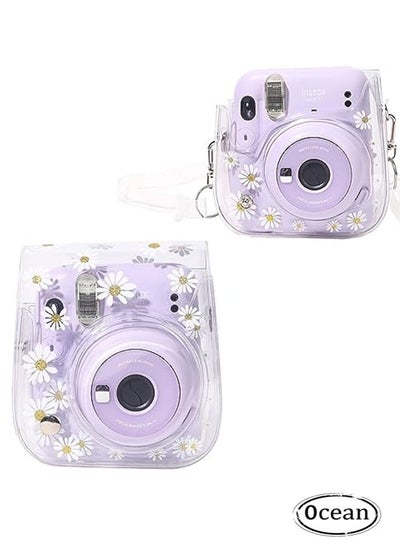 Buy Clear Case For Fujifilm Instax Mini 12/11/9/8 Instant Camera Bag，Instax Mini 11 Case With Adjustable Shoulder Straps，Transparent Daisy in Saudi Arabia