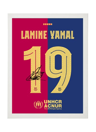 اشتري Lamine Yamal Barcelona Autographed Jersey - Framed Poster 30x40cm - Football Memorabilia, Soccer Collectible, Gift for Fans في الامارات