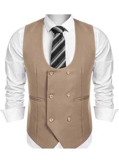 اشتري New Men's British Fashion Slim Fit Suit Vest في الامارات