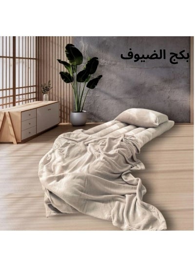 Buy 4 in 1 guest package consists of a mattress, a light blanket, a pillow and an elegant bag. A soft velvet package made of high-quality materials, a single-person natural cotton mattress measuring 180*90*15cm. in Saudi Arabia