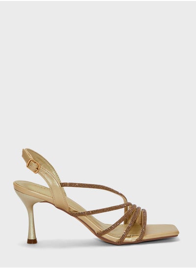 Buy Strappy Embellished Heeled Sandals in UAE