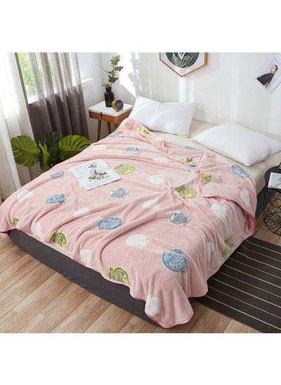 Buy Lovely Fish Jacquard Soft Blanket cotton Pink 180x200cm in Saudi Arabia