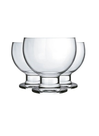 Buy Paulista Dessert Set 3Pc 400ml  Elegant Glass Cups for Desserts in UAE