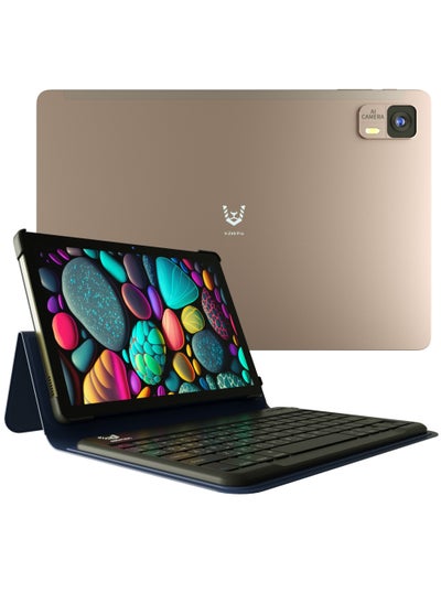 Buy 10.1 inch Tablet,4GB RAM+128GB ROM, WiFi Android 13 Tablet 5MP+13MP Dual Camera, Dual SIM 4G, Smart Tablet With Keyboard/Case-Gold in UAE