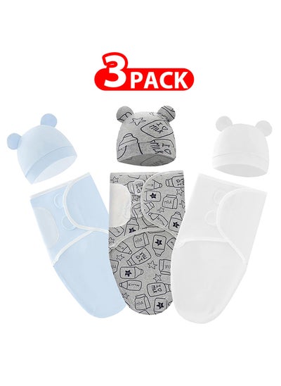 اشتري 3 Pack Of Baby Swaddle Blanket Infant Sleeping Bag Baby Bath Towel Swaddling Wrap Sleep Bags Bedding Accessories Zero Size Multicolour في الامارات