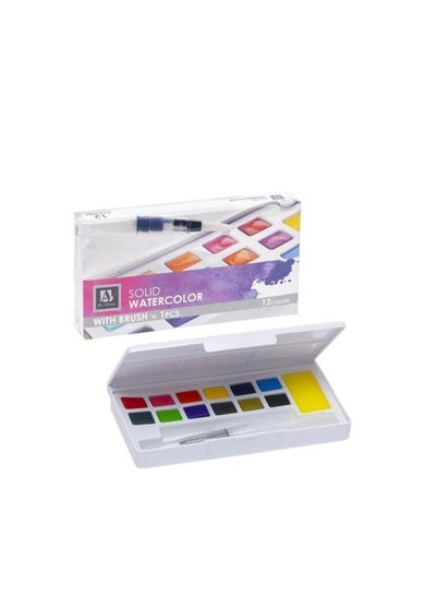 اشتري Art Nation Solid watercolor artists 12 colors in a plastic box - No: SDW12 في مصر