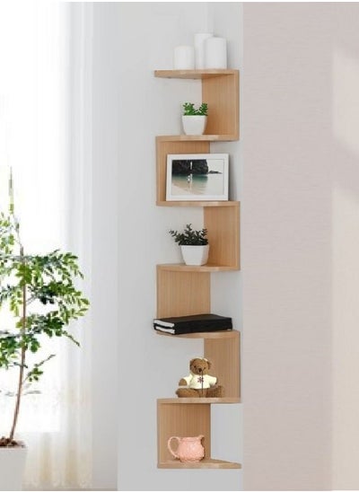 Wall Mount Corner Shelf Floating Home Office Decorative Shelving Wooden ...