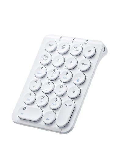 اشتري Bluetooth Numeric Keypad Rechargeable Wireless Ten Key Number Pad 22Key Portable & Slim Financial Accounting Numpad For Laptop Computer Compatible With Macbook Windows Android Ios White في السعودية