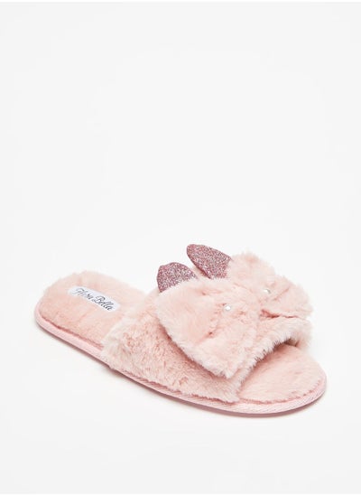 اشتري Embellished Plush Slip On Bedroom Slides with Ear Appliques في الامارات