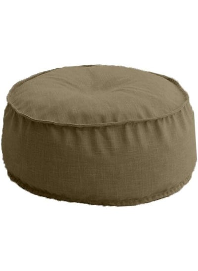 Buy Linen Round Ottomans Floor Cushion 70X25 Oily Green Am.102060400144Pen in Saudi Arabia