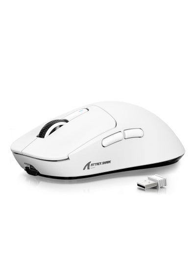 Buy ATTACK SHARK X3 Wireless Gaming Mouse, 49g Ergonomic Computer Mouse, Triple Modes PAW3395 26K DPI Optical Sensor, 200h Battery Life, Programmable Buttons, Gaming Accessories for PC/Laptop/Mac (White) in UAE