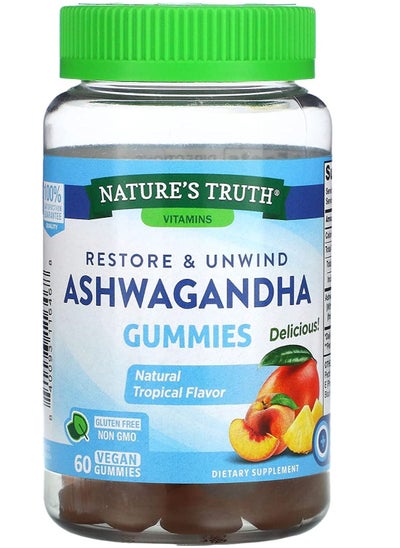 Buy Nature’s Truth Ashwagandha Vegan Gummies 60 Tropical Flavor Gummies in UAE