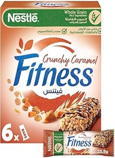 Buy Fitness Nestle Fitness Crunchy Caramel Breakfast Cereal Bar 6 x 23.5g in Egypt