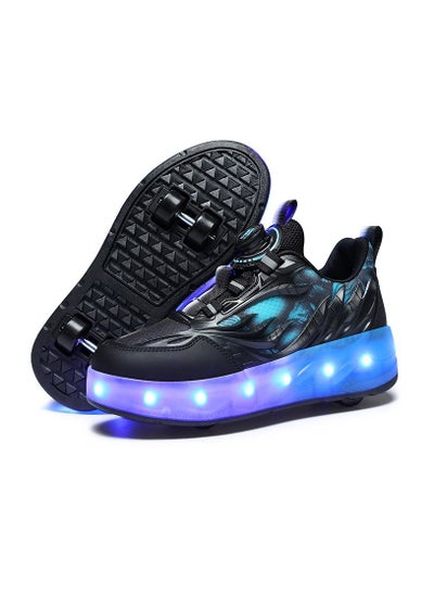 Buy LED Flash Light Sneaker Skate Shoes with Wheels USB Charging Roller Skates Shoes in Saudi Arabia