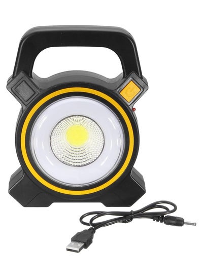 Buy AxeBon 30W USB Rechargeable Solar COB LED Portable Flood Light Outdoor Garden Lantern Work Spot Lamp - Black + Yellow in Egypt