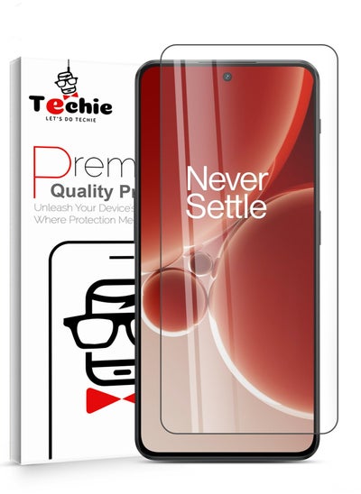 Buy HD Tempered Glass Screen Protector for Oneplus Nord 3 / OnePlus Ace 2v - Anti Reflection Anti Bubbles 9H Hardness 0.33 mm Rounded Edges Easy Installation in Saudi Arabia