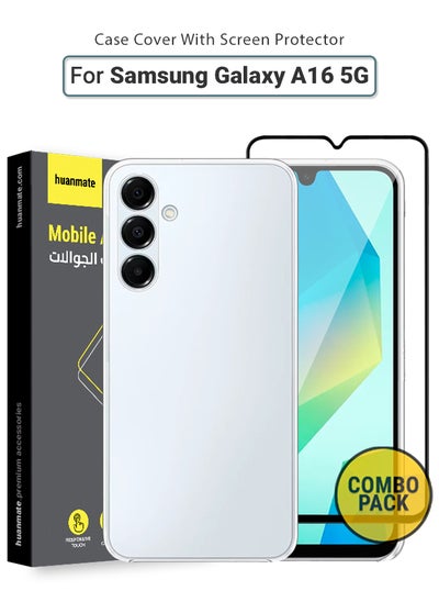 Buy 2 in 1 Samsung Galaxy A16 5G Protection Pack - Ultra Clear Shockproof Case & Edge-to-Edge Screen Protector, 360 Degree Protection, Back Cover & Screen Protector for Samsung Galaxy A16 5G in Saudi Arabia