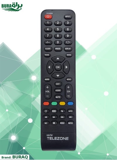 Buy Telezone TV Remote - Replacement Remote Control Compatible For TELEZONE Smart LCD LED TVs - Black in Saudi Arabia