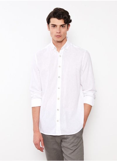 Buy Regular Fit Long Sleeve Poplin Men Shirt in Saudi Arabia