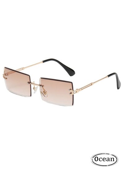 Buy Trendy Rimless Vintage Square Sunglasses in Saudi Arabia